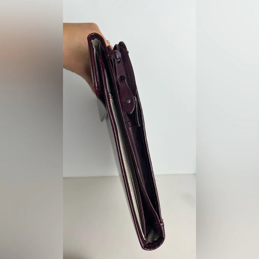 VTG Design A Day Planner Leather Brown Snap LARGE Size 14.5”Lx8.5”W